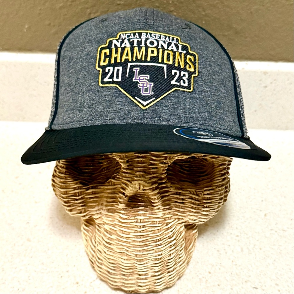 TOP OF THE WORLD LSU TIGERS 2023 NCAA CWS CHAMPS ADJUSTABLE HAT - CHARCOAL